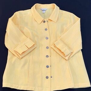 Christopher & Banks Sunny Yellow Button-Up  Oversized Blouse